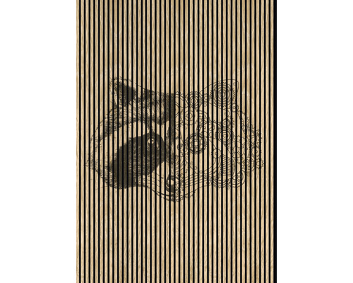 Panneau acoustique impression numérique Raccoon 1 2400 x 1693 x 19 mm set = 3 panneaux individuels