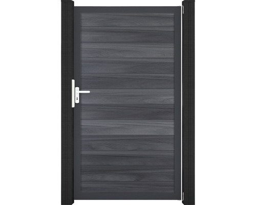 Portillon simple GroJa Flex prémonté sans poteaux cadre anthracite 100 x 180 cm gris pierre