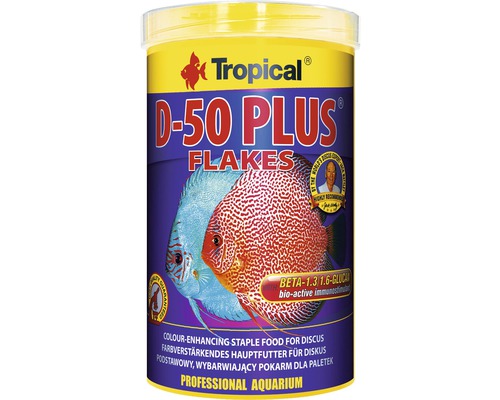 Nourriture pour poissons Tropical D-50 Plus flocons 1000 ml Tropical D-50 Plus Flakes nourriture pour poissons discus