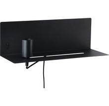 Applique murale noire avec étagère