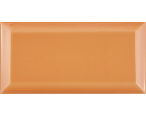 Metro-Fliese mit Facette Naranja glänzend 10 x 20 cm