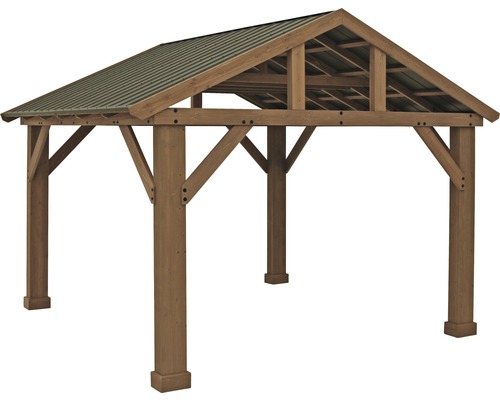 Freistehender Holzpavillon mit Metalldach für den Garten