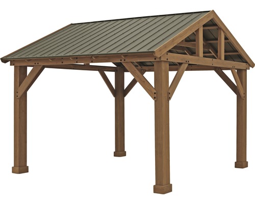 Holzpavillon mit Metalldach