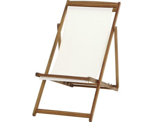 Holzliegestuhl mit Stoffbezug