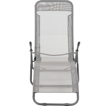 Chaise longue de jardin tissu textile gris-thumb-4