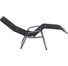 Chaise longue réglable avec structure en métal et revêtement en tissu