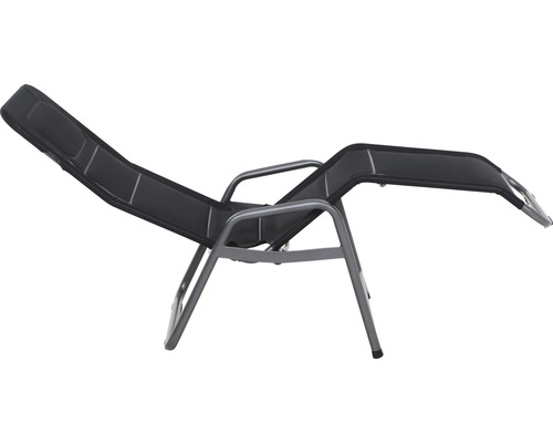 Chaise longue réglable avec structure en métal et revêtement en tissu