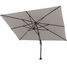 Parasol rectangulaire d''extérieur avec armature en métal et revêtement en tissu