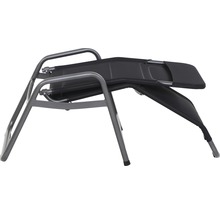 Fauteuil relax pliant avec cadre en acier et revêtement en textile