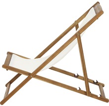 Verstellbarer Liegestuhl aus Holz mit Stoffbezug