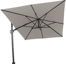 Parasol déporté avec toit d''ombrage rectangulaire et structure en acier