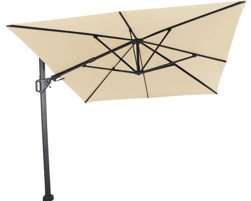 Parasol excentré avec abat-jour rectangulaire et cadre en métal