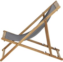 Liegestuhl aus Holz mit Stoffbezug