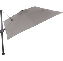 Parasol excentré avec abat-jour rectangulaire et mât latéral