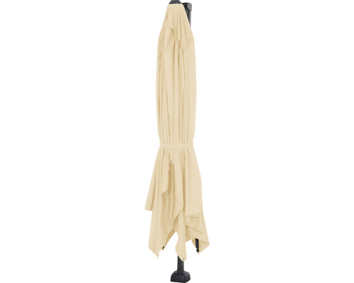 Parasol de jardin fermé avec revêtement en tissu et base noire