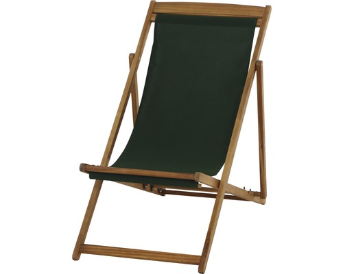 Holzliegestuhl mit Stoffbespannung