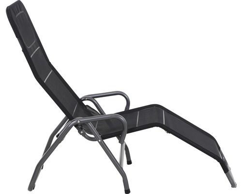 Chaise longue de jardin avec accoudoirs et dossier réglable