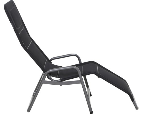 Chaise longue de jardin avec dossier et repose-pieds réglables