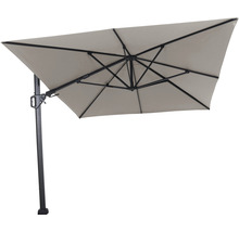 Parasol déporté avec abat-jour rectangulaire et structure noire