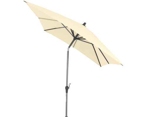 Parasol couleur crème avec mécanisme à manivelle