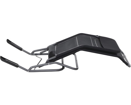 Chaise longue de jardin à bascule avec structure en acier et revêtement en filet