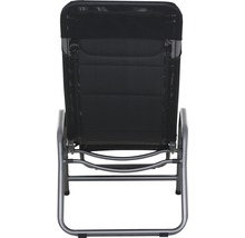 Chaise de jardin avec structure métallique et revêtement textile, vue arrière