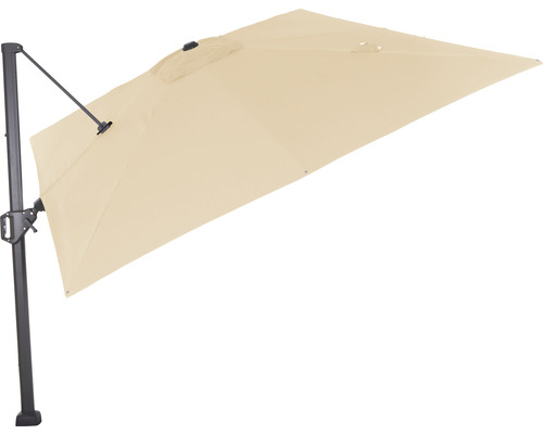 Parasol excentré avec abat-jour rectangulaire et mât latéral