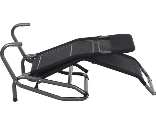 Fauteuil à bascule de jardin avec cadre métallique et revêtement textile