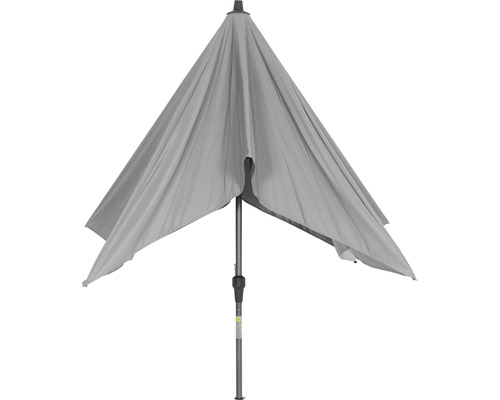 Parasol gris fermé avec tige en acier