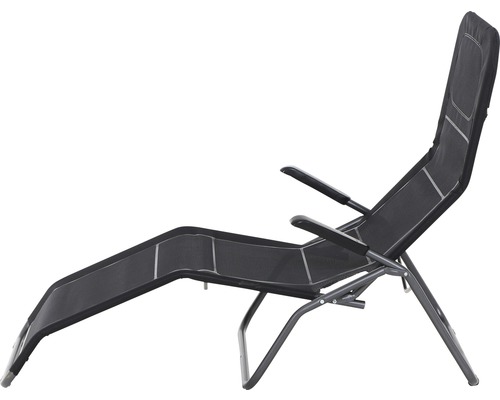 Chaise longue de jardin réglable avec accoudoirs