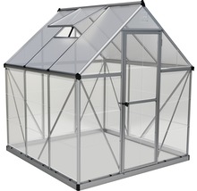 Gewächshaus Palram – Canopia Hybrid 6x6 inkl. Schwerlastregal und Fundament 185 x 186 cm silber