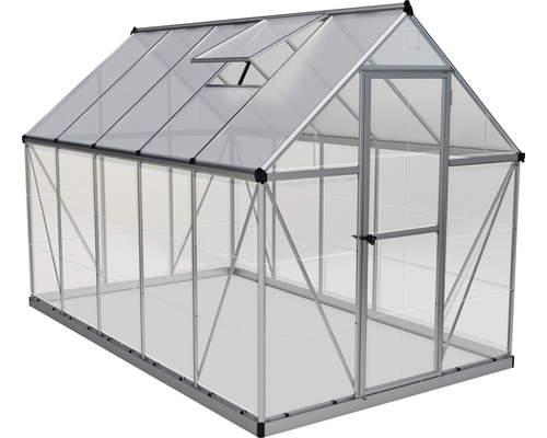 Gewächshaus mit Tür und Dachfenster