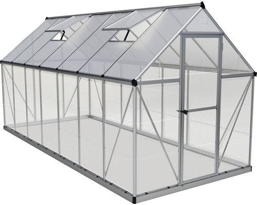 Serre avec cadre en aluminium et fenêtres de toit