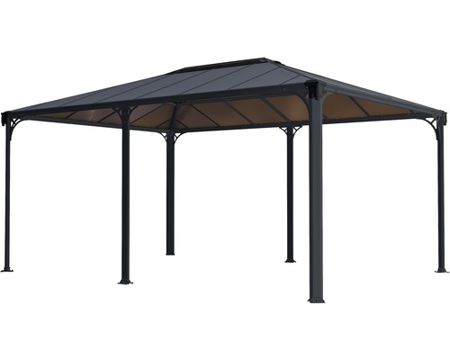 Pavillon avec toit rectangulaire et pieds stables pour l''espace jardin