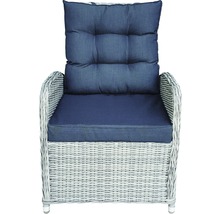 Chaise de jardin avec tressage en rotin et coussin