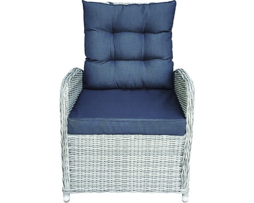 Chaise de jardin avec tressage en rotin et coussin