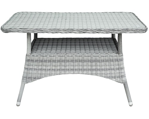 Table rectangulaire en rotin avec espace de rangement pour l''extérieur