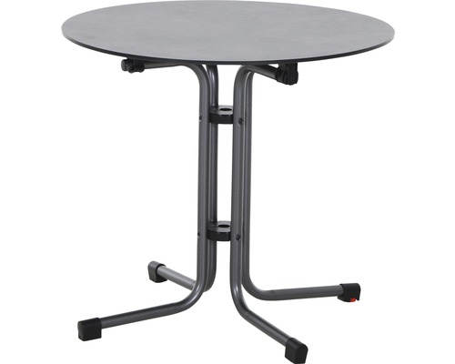 Table de jardin Sola Ø 80 cm acier gris rabattable