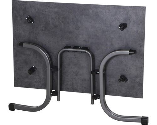 Plateau de table avec piètement de table vu d''en dessous