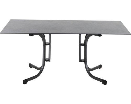 Table pliante avec cadre en acier et plateau de table rectangulaire