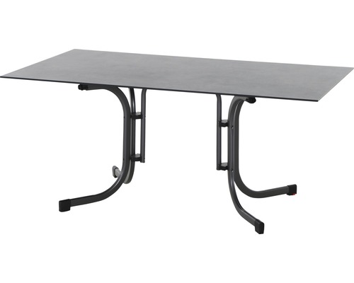 Table de jardin Sola 160x90 cm acier gris rabattable