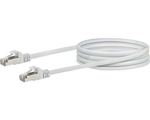 Câble réseau CAT 6 SF/UTP 2 connecteurs RJ45 0,5 m blanc Schwaiger CKB6005052