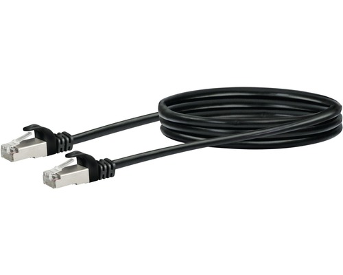 Câble réseau CAT 6 SF/UTP 2 connecteurs RJ45 0,5 m noir Schwaiger CKB6005053