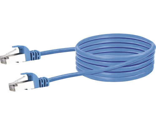 Câble réseau CAT 6 SF/UTP 2 connecteurs RJ45 1 m bleu Schwaiger CKB6010058