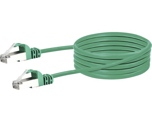 Câble réseau CAT 6 SF/UTP 2 connecteurs RJ45 1 m vert Schwaiger CKB6010059