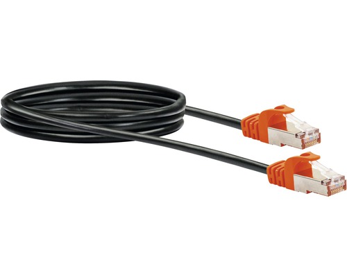 Câble réseau CAT 7 S/FTP 2x fiche RJ45 2 m noir Schwaiger CKO7020531