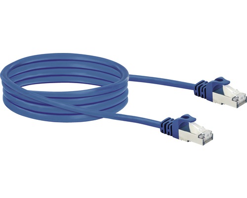 CAT 8 Netzwerkkabel S/FTP 2x RJ45 Stecker 2 m blau Schwaiger CKO8020531