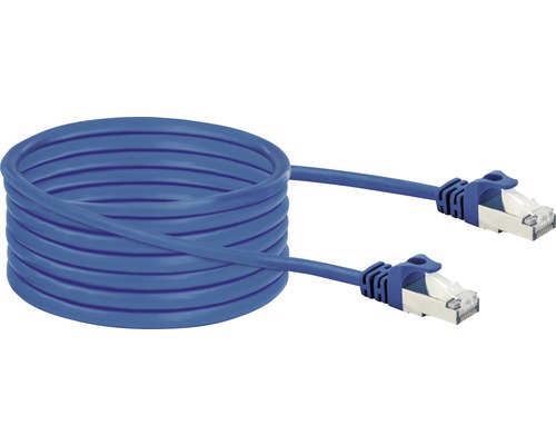 Câble réseau CAT 8 S/FTP 2x fiche RJ45 5 m bleu Schwaiger CKO8050531