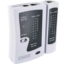 Testeur de câble pour câbles RJ45 et RJ11 de Schwaiger
