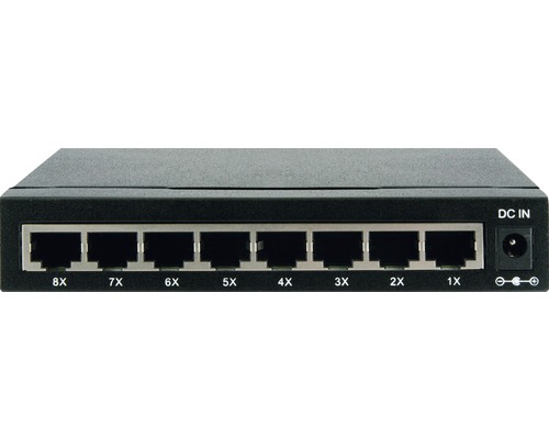 Switch réseau 8 niveaux/8 ports, 8x prise femelle RJ45, lxHxp 136,5x25x75  mm - HORNBACH Luxembourg